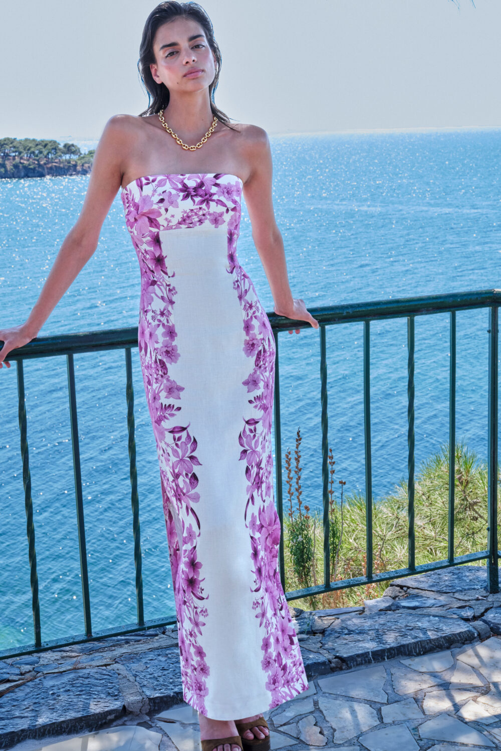 Editorial Picture of Dahlia Maxi Dress 4 Front View The Recto Verso